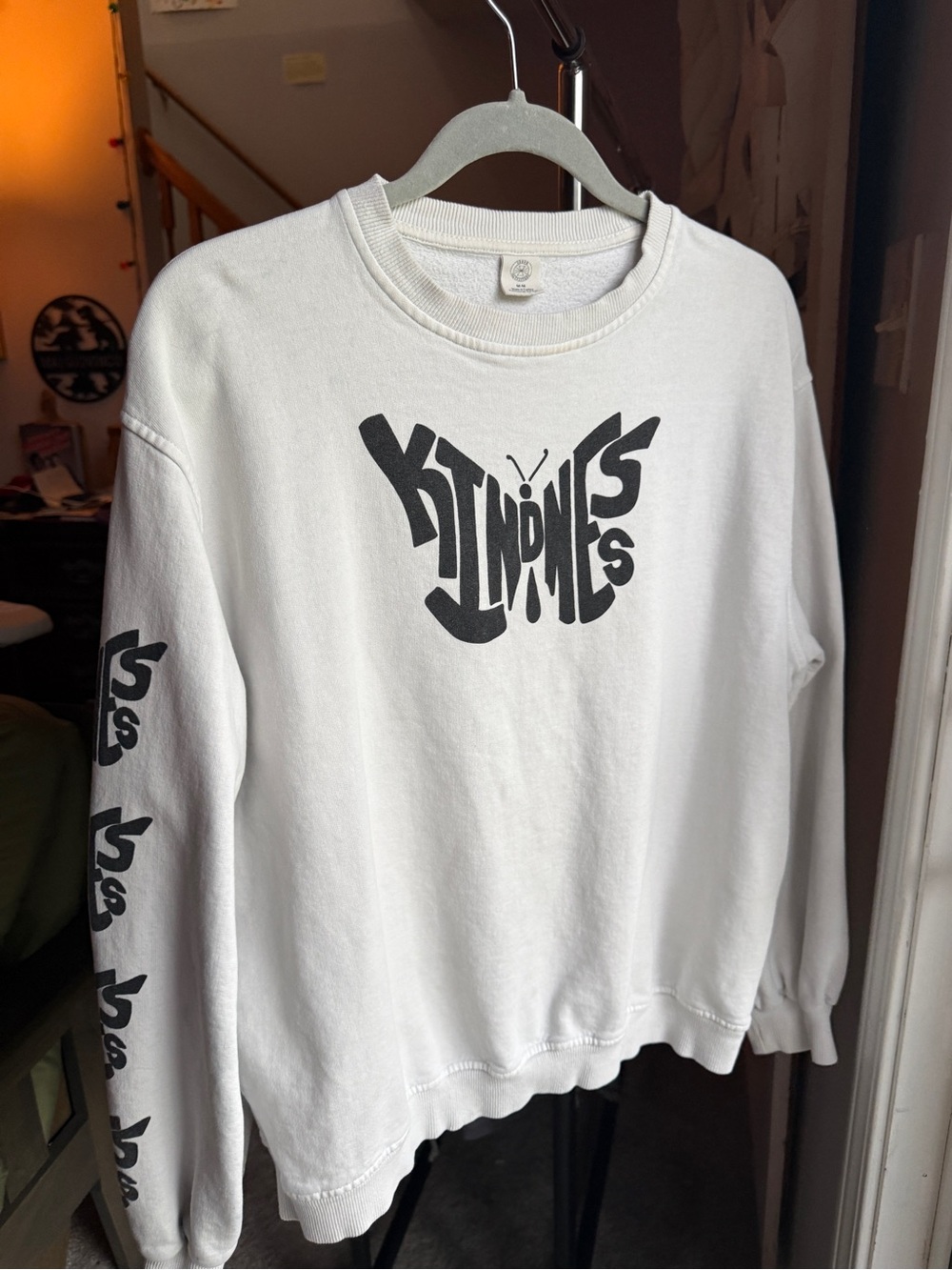 Urban Outfitters Kindness Butterfly Crewneck Sweatshirt White Black Medium